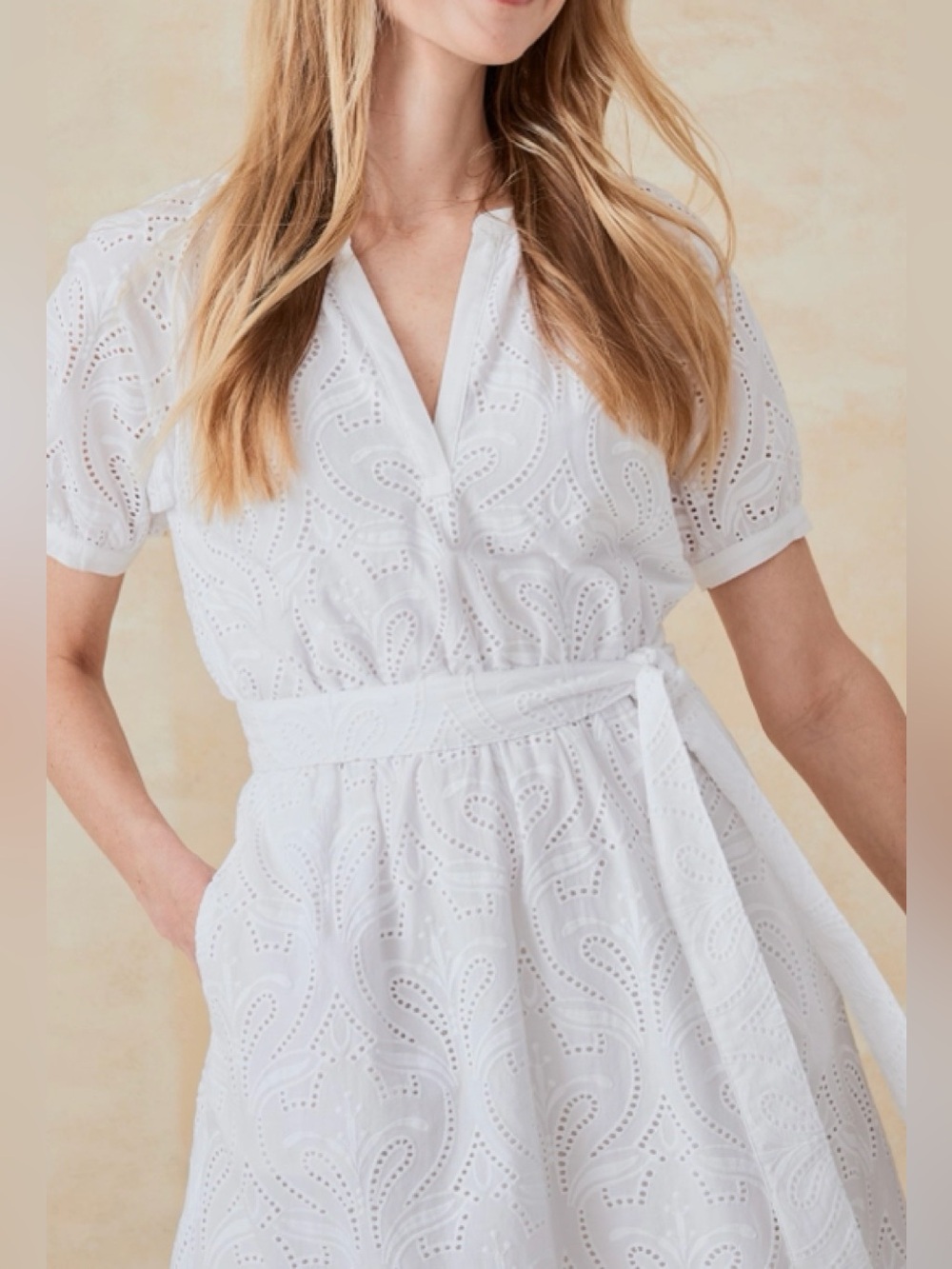 New J.McLaughlin Perry Eyelet Dress Medium $288rt